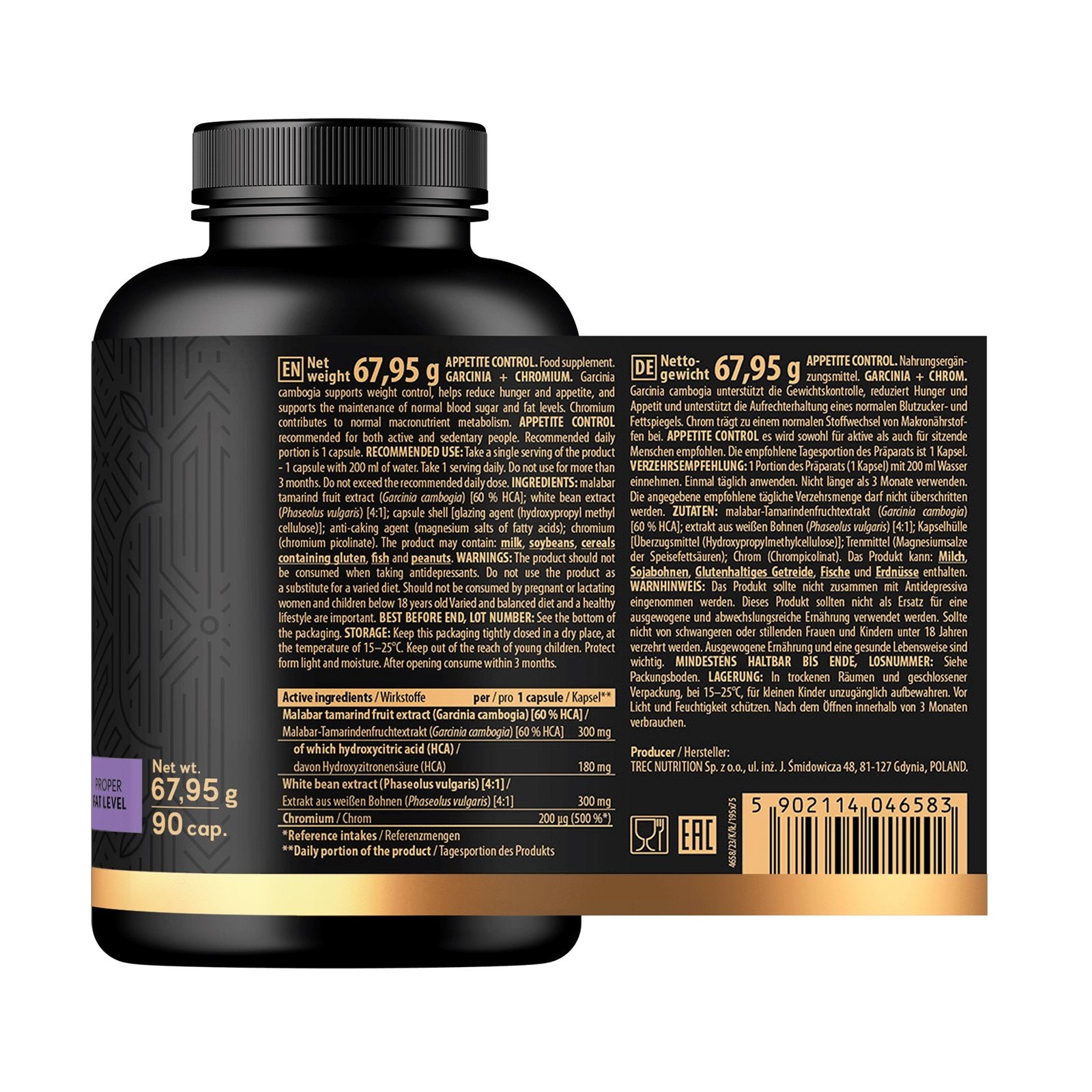 Trec Nutrition Appetite Control 90 Capsules Label