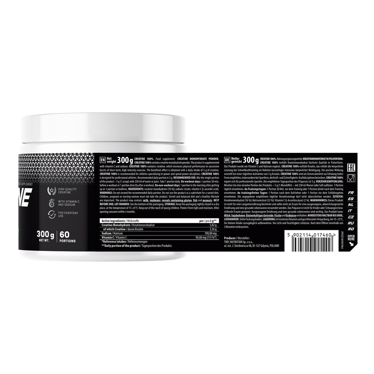 TREC Nutrition Creatine 100% 300g koostis