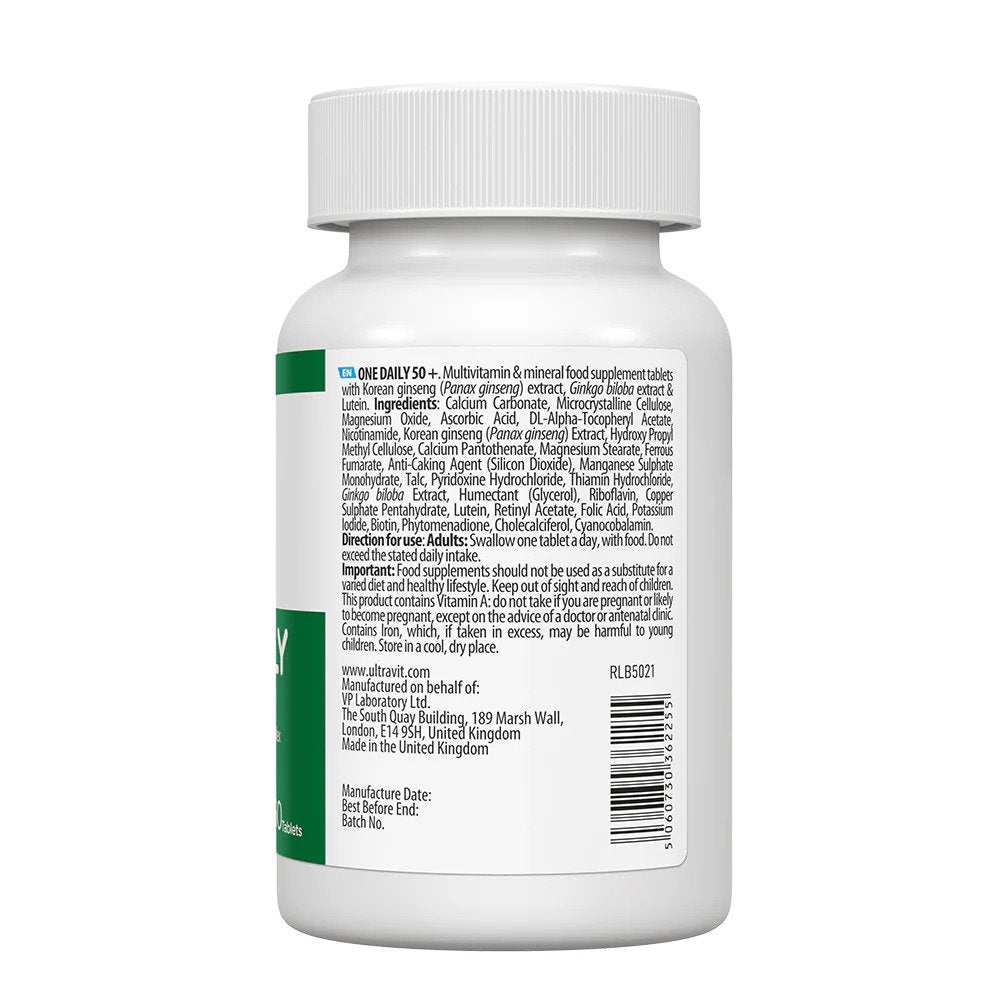 UltraVit OneDaily 50+ tarbimine, 60 kapletti