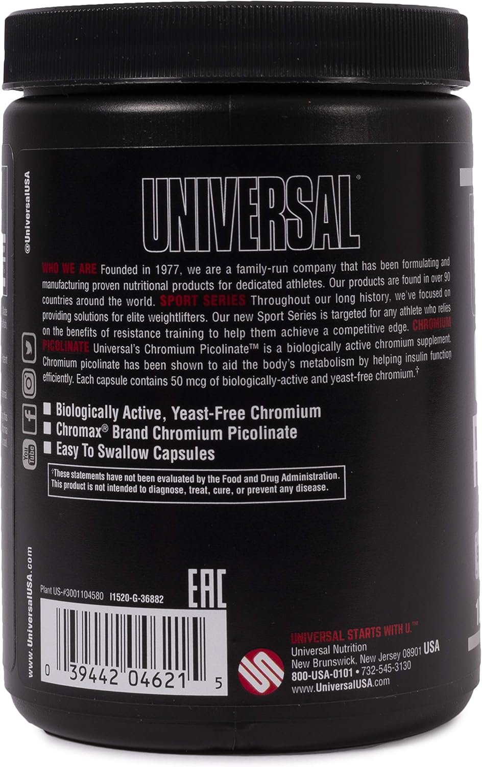 Usage of Universal Nutrition Chromium Picolinate, 100 capsules