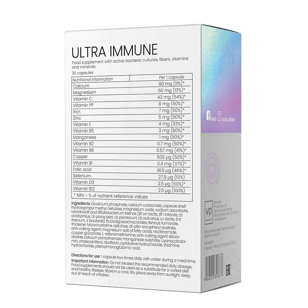 VP Laboratory Ultra Immune 30 kapsli koostis
