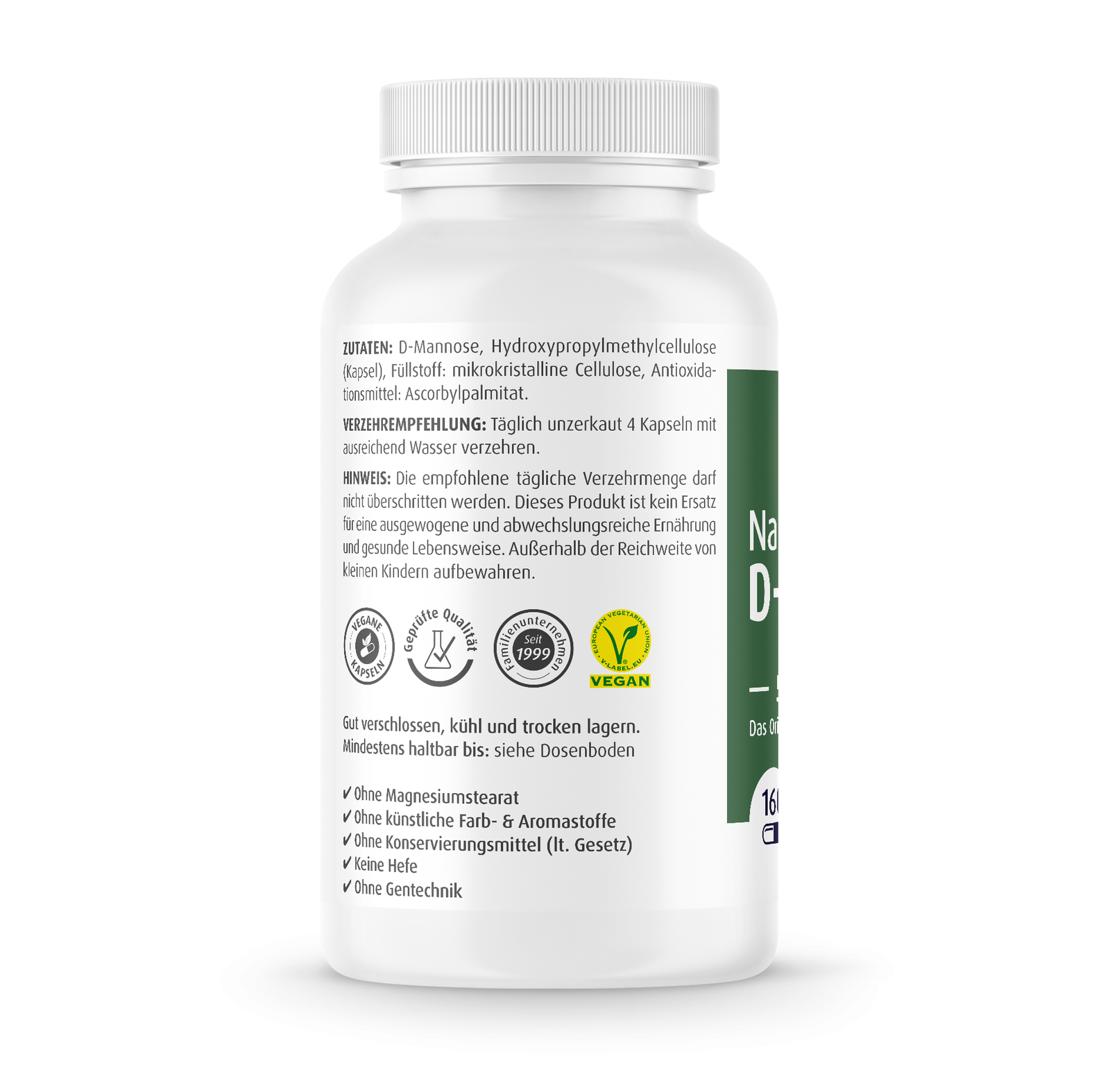 Zein Pharma loodusliku D-mannoosi tarbimine - 500mg, 160 kapslit