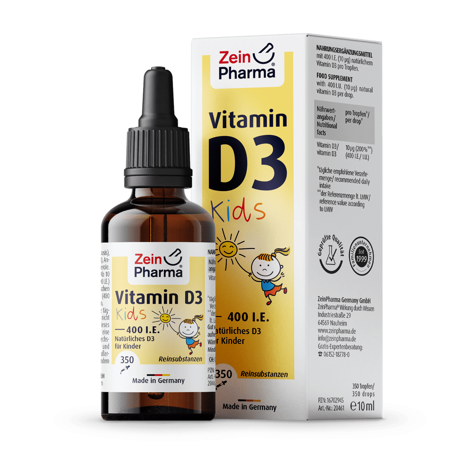 Zein Pharma D3-vitamiini tilgad lastele, 400IU - 10 ml. hind