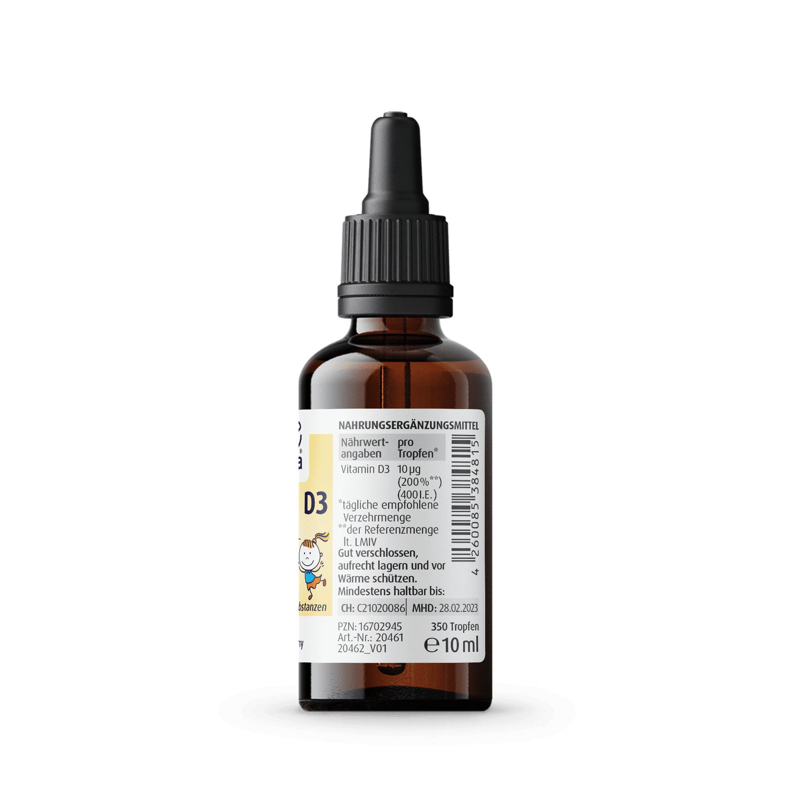 Zein Pharma D3-vitamiini tilgad lastele, 400IU - 10 ml. koostis
